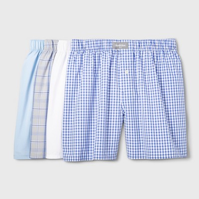 Men's Woven Boxer Shorts 4pk - Goodfellow & Co XXL Blue