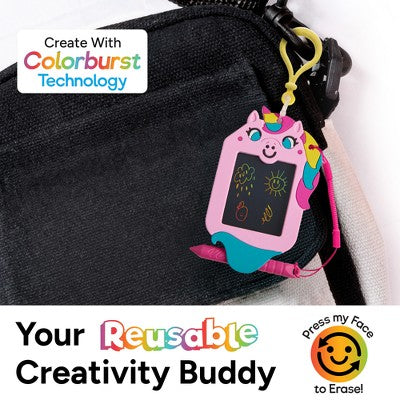 Boogie Board Scribble Pals Mini Owl 2.25" LCD Writing Tablet Keychain for Kids, Reusable Mess-Free Doodle Toy, Travel Drawing Pad, Ages 3+