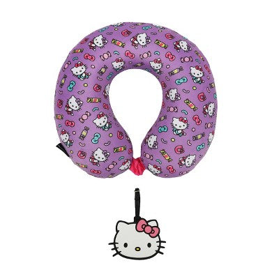 Hello Kitty Candy Neck Pillow & Luggage Tag Set