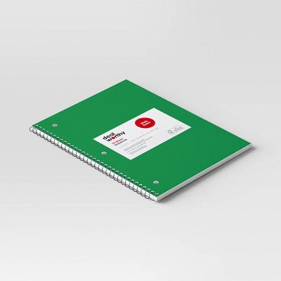 Subject Spiral Notebook Wide Ruled Green - Dealworthy