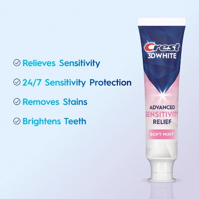 Crest 3D White Advanced Sensitivity Relief Toothpaste - 3.3oz/2pk
