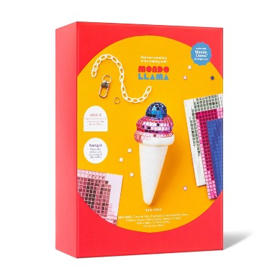 Disco Ball Decor Craft Kit - Mondo Llama: DIY Art Kit, Non-Toxic, Includes Glue & Figurines, Ages 6+