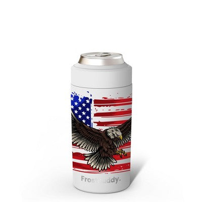 FrostBuddy Universal Buddy Insulated Can Cooler | Fits 12 / 16 Oz Cans, Slim Cans & Bottles | Stainless Steel Drink Holder Red