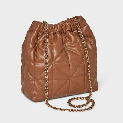Rouched Chain Crossbody Bag - A New Day Brown