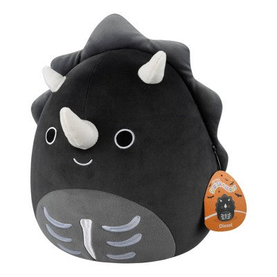 Squishmallows 12" Black Skeleton Triceratops Medium Plush