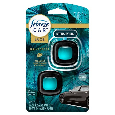 Febreze Luxe Car Air Freshener - Rainforest - 0.14 fl oz/2ct
