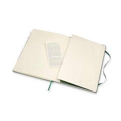 Moleskine Narrow Ruled Notebook 9.75"x7.5" Hard Cover Classic Myrtle Green: Journal, Acid-Free Paper, Elastic Closure
