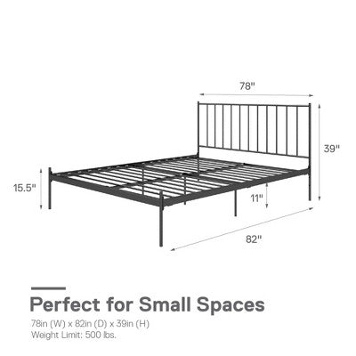 RealRooms Ares Adjustable Height Metal Bed, King, Black (LOCAL PICKUP ONLY)
