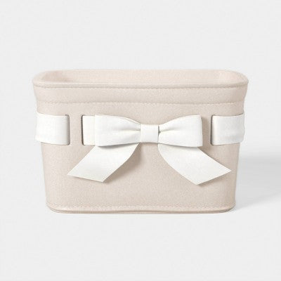 Felt Bow Decorative Basket Cream - Threshold