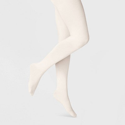 Women's 120D Soft Sheen Blackout Tights - A New Day Ivory S/M