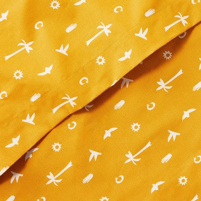 Full Separate Flat Sheets Icon Yellow - Opalhouse designed with Jungalow: 100% Cotton Percale, Machine Washable, 220 Thread Count