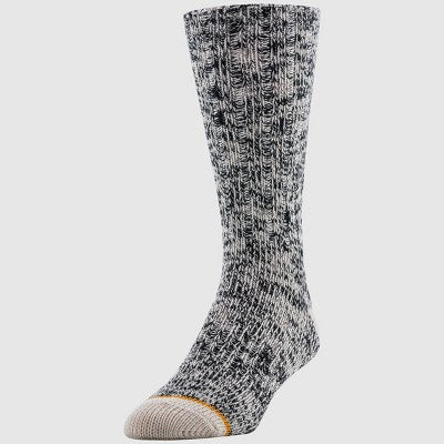 Signature Gold by Goldtoe Men's Rag Crew Camp Socks 2pk - White-Black/Olive 6-12