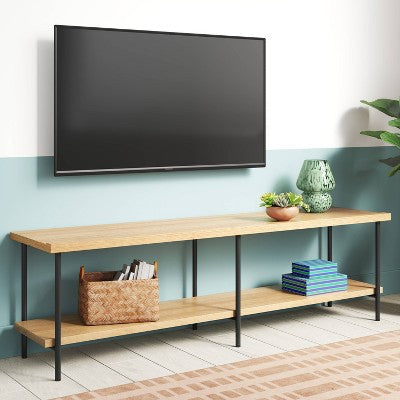 Wood and Metal TV Stand for TVs up to 60" Natural - Room Essentials (LOCAL PICKUP ONLY)
