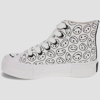 Joe Boxer Kids' Sneakers - SIZE 2: Pull-On,Non-Marking Sole,Smiley Face Pattern