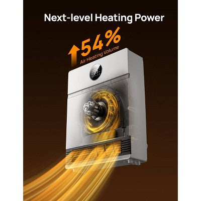 DREO 1500W Wall-Mounted Ceramic Heater Ultra-Quiet Smart Control and ECO Mode 30 Manual Oscillation with Alexa Compatible White