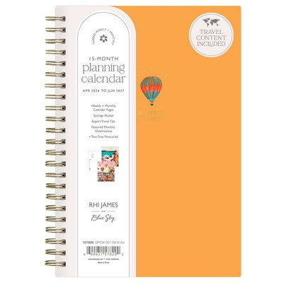 Rhi James for Blue Sky Weekly/Monthly Planner 15 Month Wirebound 5"x8" Matte Hardcover - Gold Balloon