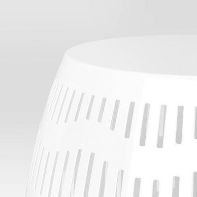 Metal Cutout Round Patio Accent Table White - Room Essentials: Rust-Resistant, No Assembly Required