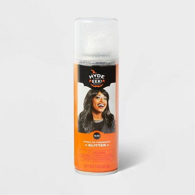 3oz Silver Spray-On Temporary Halloween Hair and Body Glitter: Easy Cleanup, Ages 13+ - Hyde & EEK! Boutique