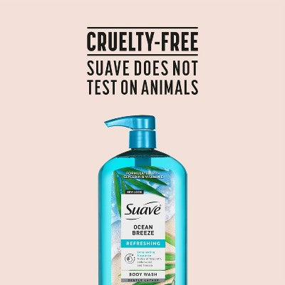 Suave Essentials Gentle Body Wash Ocean Breeze - 30 fl oz: Paraben-Free, Phthalate-Free, For Normal & Dry Skin