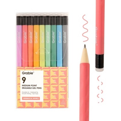Grabie 9ct Medium Point Erasable Gel Pen Set Whimsical Whirls