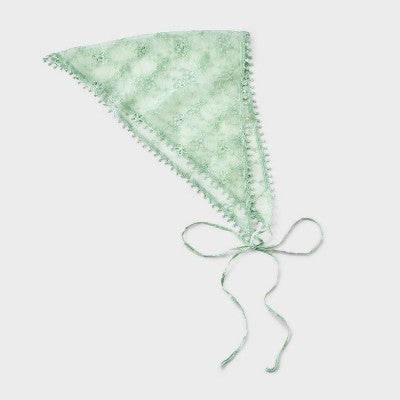 Sheer Eyelet Headwrap - A New Day Green