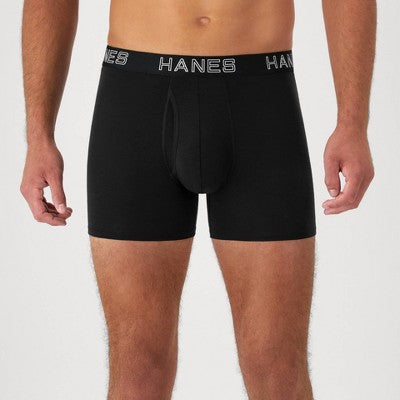 Hanes Premium Men's 3pk Trunks Total Support Pouch - Black/Gray S