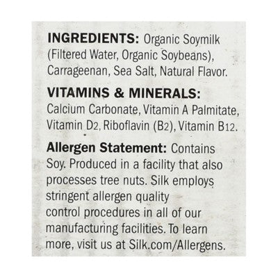 Silk Organic Unsweetened Soymilk - Case of 6/32 oz