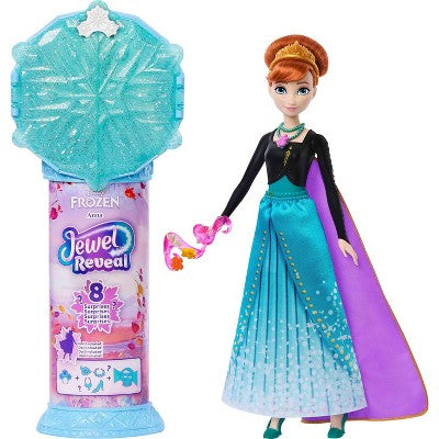 Disney Frozen Jewel Reveal Anna Fashion Doll Gem Box & 10 Accessories