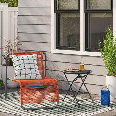 PVC Stackable Patio Lounge Chair Red - Room Essentials (LOCAL PICKUP ONLY)