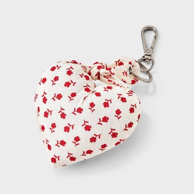 Girls' Heart Shaped Bag Charm - art class Red