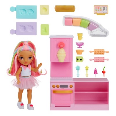 Rainbow High Littles Dessert Shop Playset + Small Doll, Make Ice Cream and Sweets: Includes Figure & Accessories