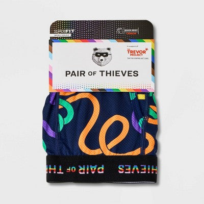 Pair of Thieves Men's Colorful Lines Super Fit Boxer Briefs - Blue L