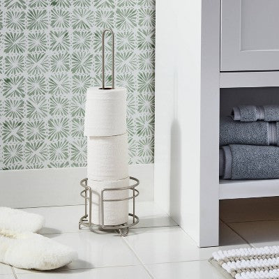 3 Roll Freestanding Toilet Tissue Holder Silver - Threshold