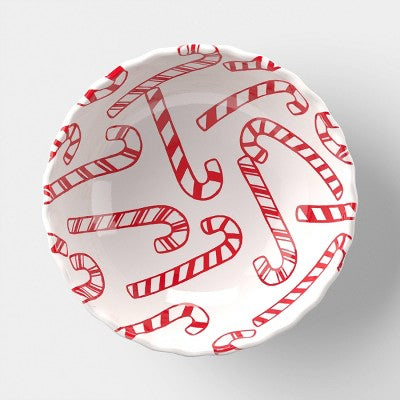 2pk 24oz Christmas Mini Cereal Bowl Red/White - Wondershop