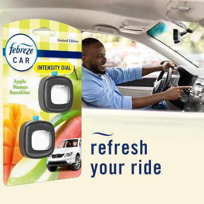 Febreze Car Air Freshener - Apple Mango Sunshine - 0.13 fl oz/2ct