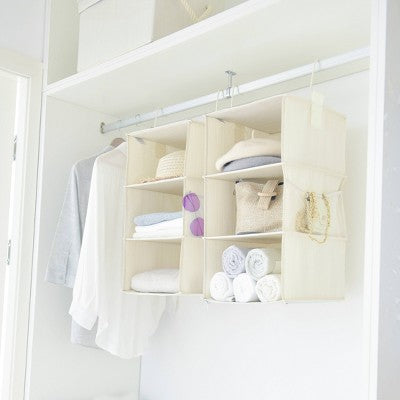 WeThinkStorage 2pk Attachable 3 Shelf Reinforced Hanging Closet Organizers 50lbs Capacity Ivory