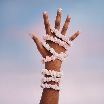 LoveShackFancy x Target - Goody Happy Thoughts Skinny Satin Scrunchie 5CT Hibiscus