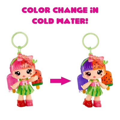 Yummiland Lip Gloss Doll: Mystery Color Change - Poppy Melonberry Includes DIY Lip Gloss + Removable Keychain