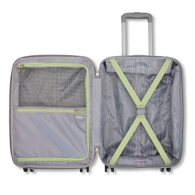 American Tourister Modern Hardside Carry On Spinner Suitcase - Green Palms: Botanical ABS Shell