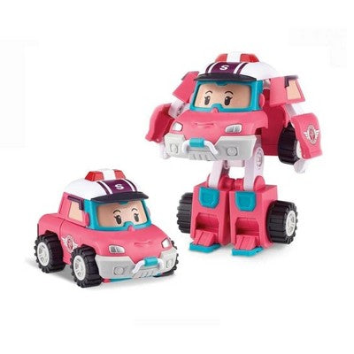 Robocar Poli 4" Transforming Robot - Sandy | Emergency Rescue Vehicle Action Figures | Kids Educational Pretend Play Toy