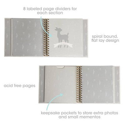 Pearhead Square Baby Memory Book - Woodland Print: Hardcover Family Relationships Book