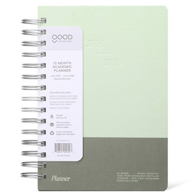 Good Office Day A5 Academic Planner with Tabs Evergreen
