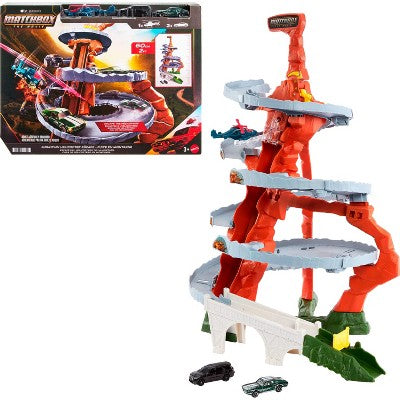 Matchbox The Movie Mountain Helicopter Escape Playset with 2 Toy Cars & 1 Helicopter Toy Vehicles