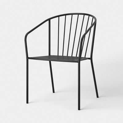 Wire Back Outdoor Patio Dining Stacking Chair Black - Room Essentials (LOCAL PICKUP ONLY)
