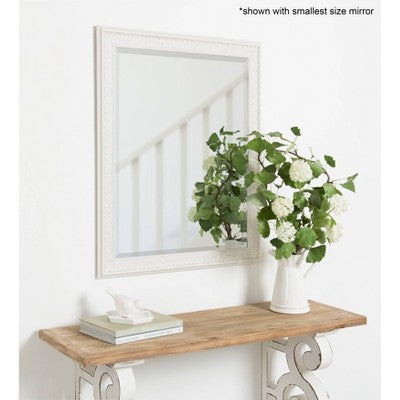 27" x 33" Alysia Framed Wall Mirror White - Kate & Laurel All Things Decor: Polystyrene Beveled Vanity Mirror, No Assembly Required (LOCAL PICKUP ONLY)
