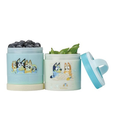 Whiskware Stackable 2 Food Storage Jar Snack Pack - Bluey Family Beach Day