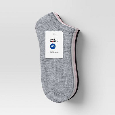 Girls' 8pk Ankle Socks - Dealworthy Dark Pink M/L