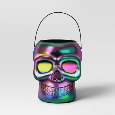 8" Skull Halloween Trick or Treat Container Basket Neon - Hyde & EEK! Boutique