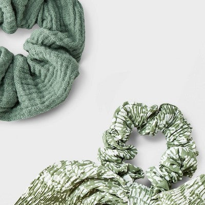 Crinkle Hair Twisters with Tails Set 2pc - Universal Thread Green