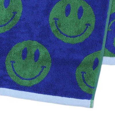6pc Bath Towel Set Blue Striped Smiles - Kapoor Home